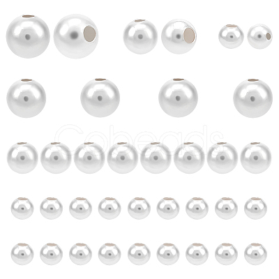 PandaHall Elite 36Pcs 3 Style 925 Sterling Silver Spacer Beads STER-PH0001-14-1