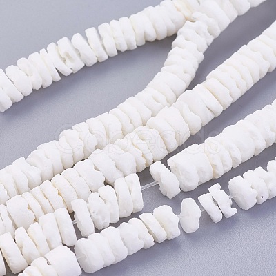 Natural White Shell Beads Strands X-BSHE-P026-30-1