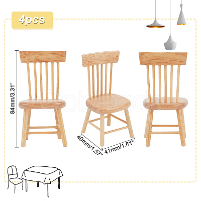 Mini Wood Chairs AJEW-WH0041-76B-1