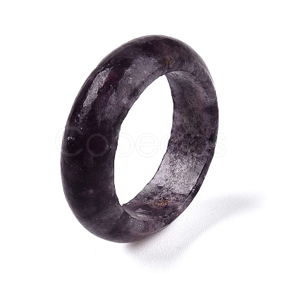 Natural Lepidolite/Purple Plain Band Rings for Unisex PW-WG25917-01A-1