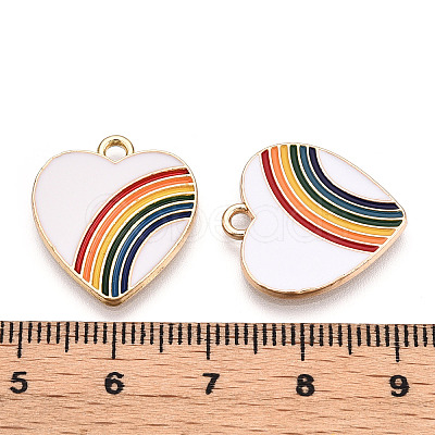 Light Gold Plated Alloy Pendants X-ENAM-T009-68D-RS-1