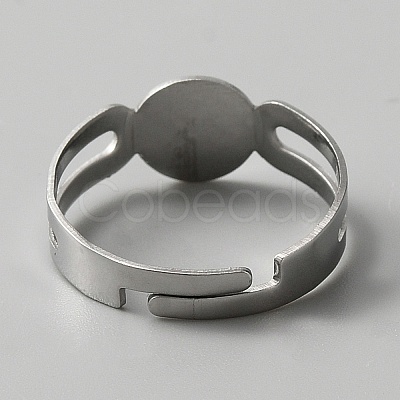 50Pcs Adjustable 304 Stainless Steel Finger Rings Findings DIY-WH0410-54-1