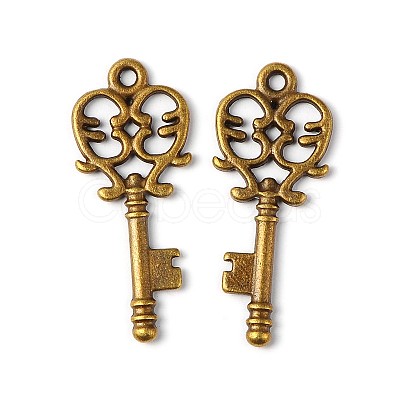 Retro Style Antique Bronze Plated Key Pendants X-MLF11137Y-NF-1