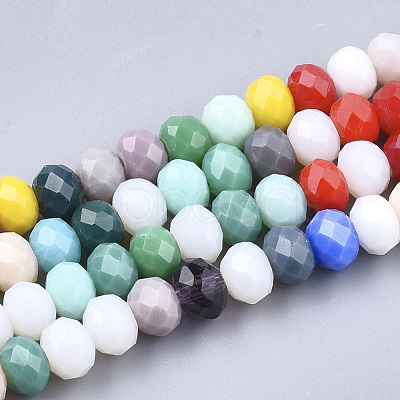 Electroplate Glass Beads Strands X-EGLA-T013-03D-1