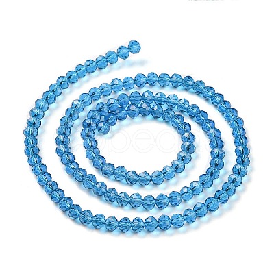 Faceted Rondelle Transparent Glass Beads Strands EGLA-J134-4x3mm-B11-1