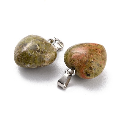 Natural Unakite Pendants G-I311-A29-1