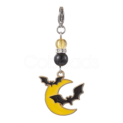 Halloween Alloy Enamel Pendant Decoration HJEW-TA00272-1