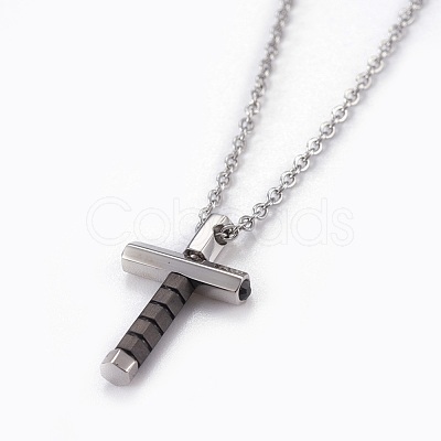 304 Stainless Steel Pendant Necklaces NJEW-O112-10-1