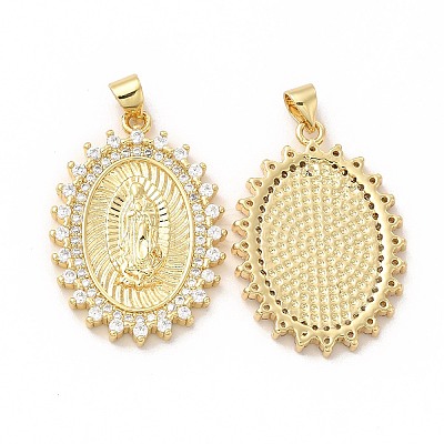 Rack Plating Brass Micro Pave Cubic Zirconia Charms KK-G456-06G-1