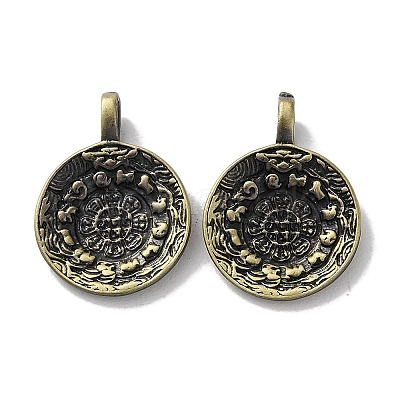 Tibetan Style Brass Pendants KK-M284-33AB-1