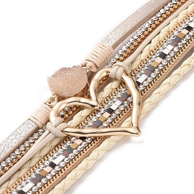 Imitation Leather Multi-Starnd Bracelets BOHO-PW0001-039K-1