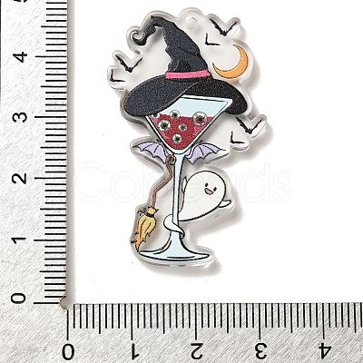 Halloween Theme Printed Acrylic Pendans OACR-Q056-01C-1