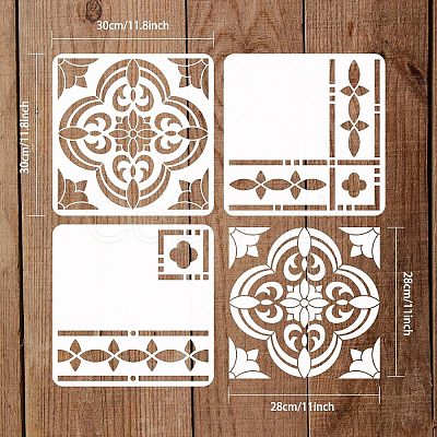 Plastic Drawing Painting Stencils Templates Sets DIY-WH0172-849-1