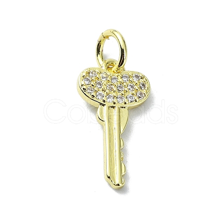 Brass Micro Pave Claer Cubic Zirconia Charms KK-H475-50G-04-1