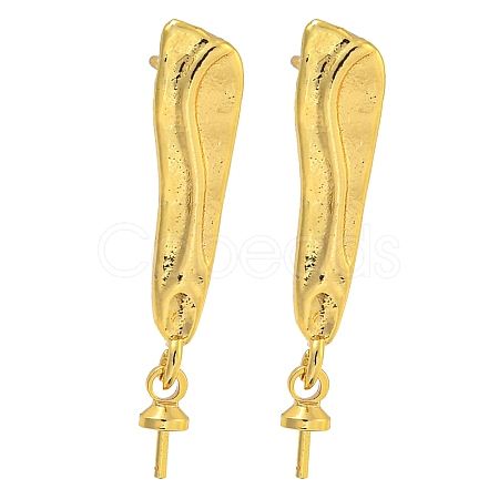 Rack Plating Brass Studs Earrings Finding KK-T072-07G-1