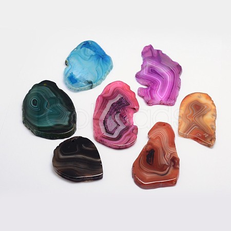 Nuggets Natural Agate Pendants G-L418-02-1