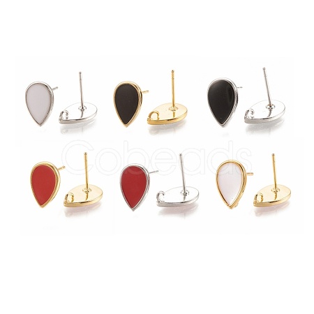 Brass Stud Earring Findings KK-S345-268-M-1