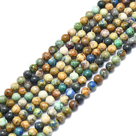 Natural Chrysocolla and Lapis Lazuli Beads Strands G-F715-105A-1