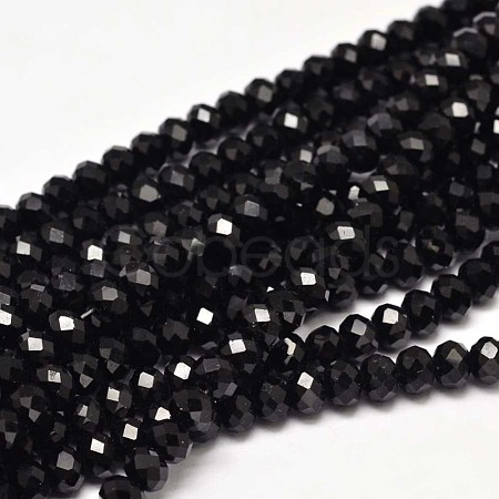 Faceted Rondelle Glass Beads Strands X-GLAA-I033-6mm-19-1