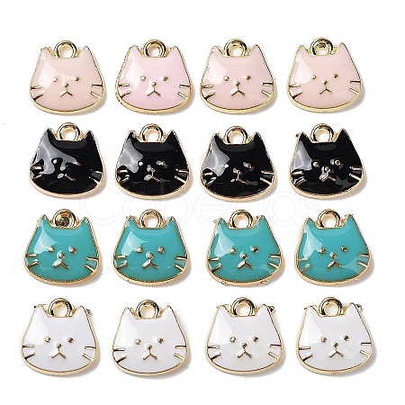 80Pcs 4 Colors Alloy Enamel Charms ENAM-SZ0002-33-1