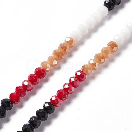 Imitation Jade Opaque Solid Color Glass Beads Strands GLAA-L044-A02-1