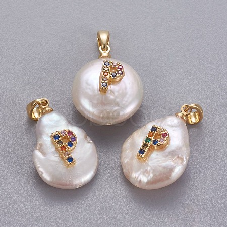 Natural Cultured Freshwater Pearl Pendants KK-L187-B-01P-1