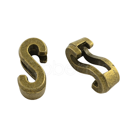 Tibetan Style Alloy Letter Slide Charms TIBEB-Q055-19AB-NR-1