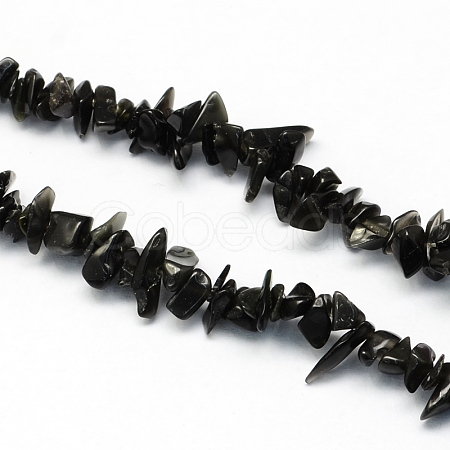 Natural Black Stone Bead Strands G-R192-A16-1
