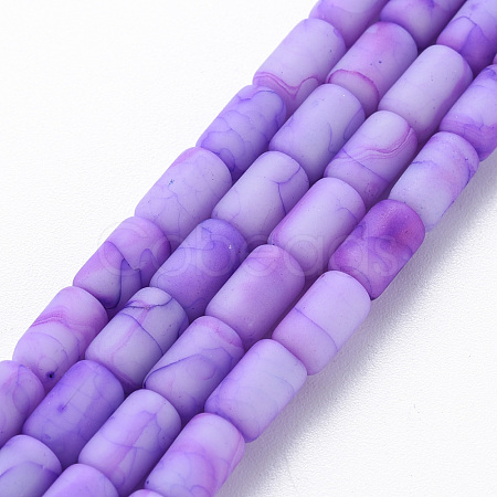 Opaque Baking Painted Crackle Glass Beads Strands FGLA-T004-01D-1