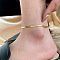 316L Surgical Stainless Steel Flat Snake Chain Anklets for Women, Golden, 7-1/2 inch(190mm)