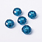 Glass European Beads, Large Hole Beads, No Metal Core, Rondelle, Blue, 14x8mm, Hole: 5mm