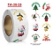 Paper Self-Adhesive Stickers, Flat Round, for Presents Decoration, Round with Christmas Theme, Mixed Color, 25mm