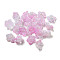 Iridescent Acrylic Bead Caps, AB Color Plated, 5-Petal Flower, Pearl Pink, 12.5x12.5x6.5mm, Hole: 1.5mm