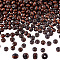 GOMAKERER Dyed Natural Wood Beads, Round, Lead Free, Coconut Brown, 6x4~5mm, Hole: 2mm, 500pcs