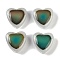 Two Tone Glass Beads, Temperature Sensing Color Changing Beads, Heart, White, 11.5x12x5.5mm, Hole: 1.2mm