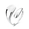 Elegant Double Layer Geometric 925 Sterling Silver Open Cuff Ring for Daily Wear and Parties, Silver