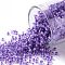 TOHO Round Seed Beads, Japanese Seed Beads, (977) Inside Color Crystal/Neon Purple Lined, 11/0, 2.2mm, Hole: 0.8mm, about 5555pcs/50g