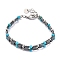 Synthetic Turquoise Beaded Bracelets, Synthetic Magnetic Hematite Tile Bracelet, 9-1/8 inch(23cm)