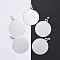 Tarnish Resistant 304 Stainless Steel Pendants, Manual Polishing, Blank Stamping Tags, Flat Round, Stainless Steel Color, 44x38x1.8mm, Hole: 4x8.5mm