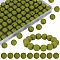 80Pcs Round Silicone Focal Beads, Chewing Beads For Teethers, DIY Nursing Necklaces Making, Dark Olive Green, 15mm, Hole: 2mm