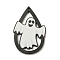 Wood Pendants, Halloween Theme, White, Ghost, 55x36.5x3mm, Hole: 2mm