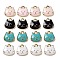 80Pcs 4 Colors Alloy Enamel Charms, Light Gold, Cadmium Free & Nickel Free & Lead Free, Cat, Mixed Color, 11.5x11.5x3mm, Hole: 1.4mm, 20pcs/color