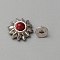 Zinc Alloy Buttons, with Synthetic Turquoise and Iron Screws, for Purse, Bags, Leather Crafts Decoration, Chrysanthemum, Red, 13x6mm, Hole: 2.5mm