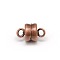 Column Brass Magnetic Clasps with Loops, Lead Free & Nickel Free & Cadmium Free, Red Copper, 11x6mm, Hole: 2mm