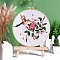 DIY Flower Pattern Embroidery Kits, Including Embroidery Cloth & Thread, Needle, Embroidery Hoop, Instruction Sheet, Crimson, 200mm