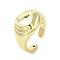 Rack Plating Brass Finger Ring, Cuff Ring, Long-Lasting Plated, Cadmium Free & Lead Free, Real 18K Gold Plated, Inner Diameter: 17mm