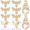 BENECREAT 12Pcs Brass Stud Earring Findings, with Vertical Loops & 925 Sterling Silver Pins, Bee, with 30Pcs Plastic Ear Nuts, Real 18K Gold Plated, 13x17mm, Hole: 1mm, Pin: 0.7mm