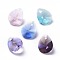 Glass Rhinestone Charms, Faceted, Teardrop, Mixed Color, 10x8x4.5mm, Hole: 1.2mm