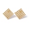 Ion Plating(IP) 304 Stainless Steel Rhombus Stud Earrings for Women, Golden, 24x24mm, Pin: 0.7mm