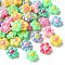 50Pcs UV Plating Rainbow Iridescent Acrylic Beads, Flower, Mixed Color, 15.5x16x9mm, Hole: 2.8mm